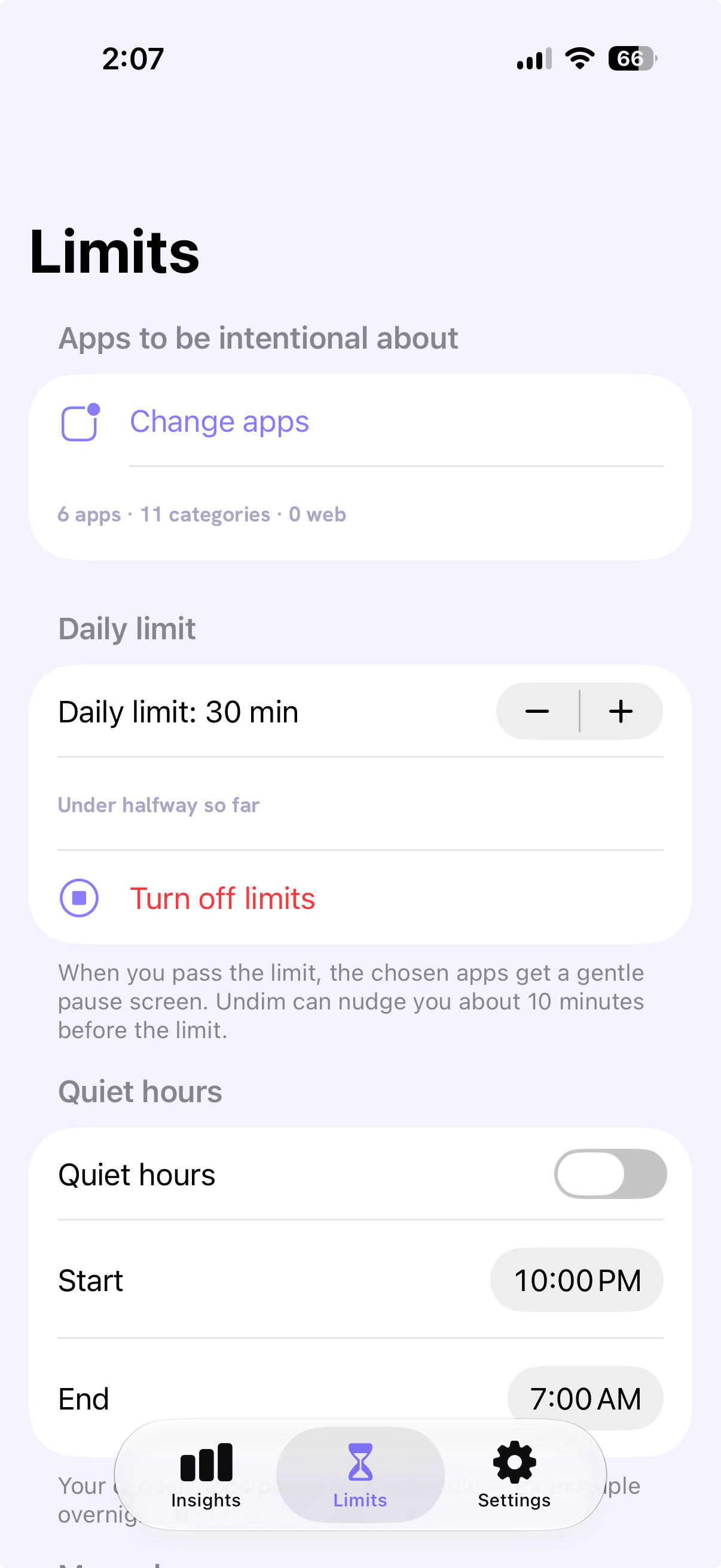 Gentle friction and limits before opening chosen apps